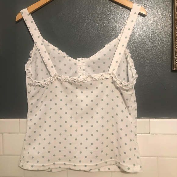 White & Mint green polka dot crop top - Picture 4 of 5
